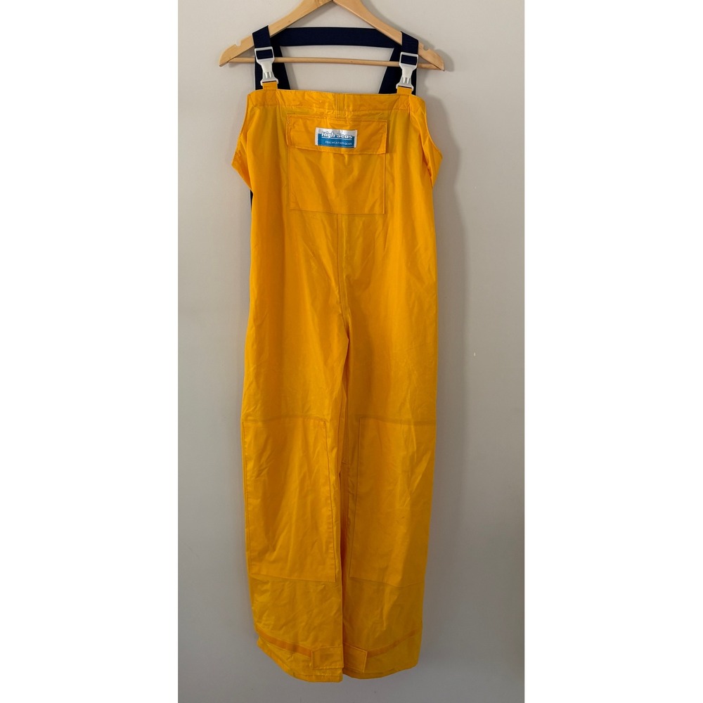 High Seas Foul‎ Weather Gear Yellow Bib Overalls Fishing Crew Gear Size Small